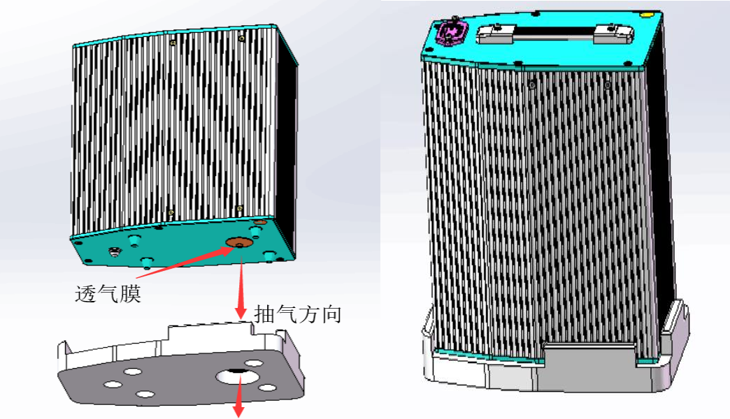 電池包防水檢測(cè)產(chǎn)品及模具示意圖